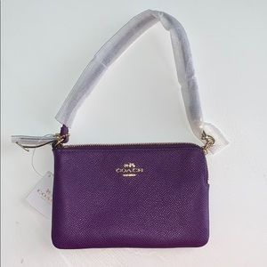 Coach Crossgrain Leather Corner ZIP Wristlet